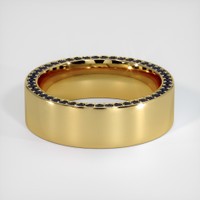 18K Yellow Gold Blue Sapphire Men's Wedding Band Video