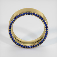 18K Yellow Gold Blue Sapphire Men's Wedding Band Image