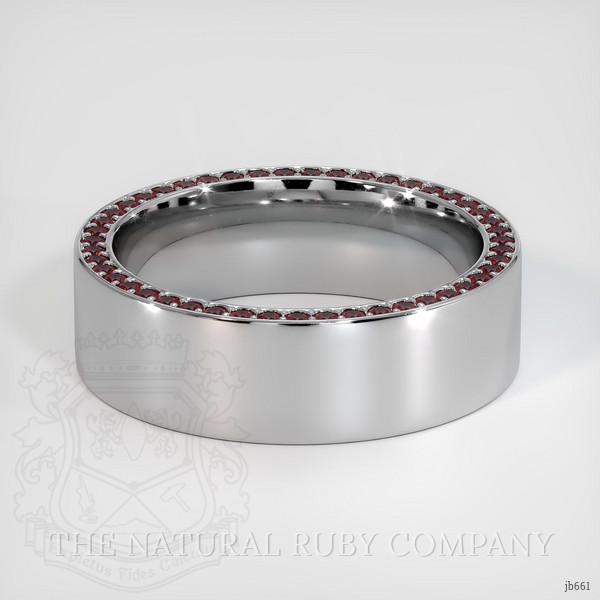 Platinum 950 Ruby Men's Wedding Band