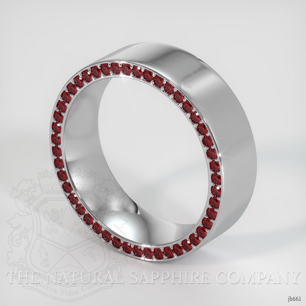 Platinum 950 Ruby Men's Wedding Band