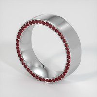 14K White Gold Ruby Men's Wedding Band Image