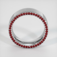 14K White Gold Ruby Men's Wedding Band Image