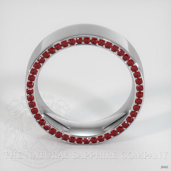 18K White Gold Ruby Men's Wedding Band