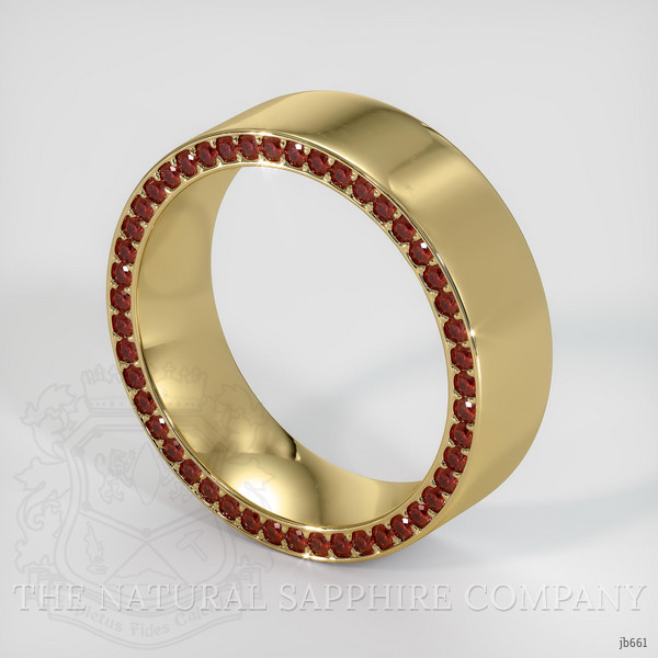 14K Yellow Gold Ruby Men's Wedding Band