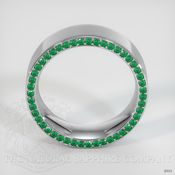 18K White Gold Emerald Men's Wedding Band