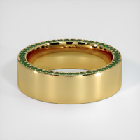 18K Yellow Gold Emerald Men's Wedding Band Video