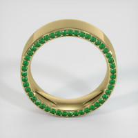 18K Yellow Gold Emerald Men's Wedding Band Image
