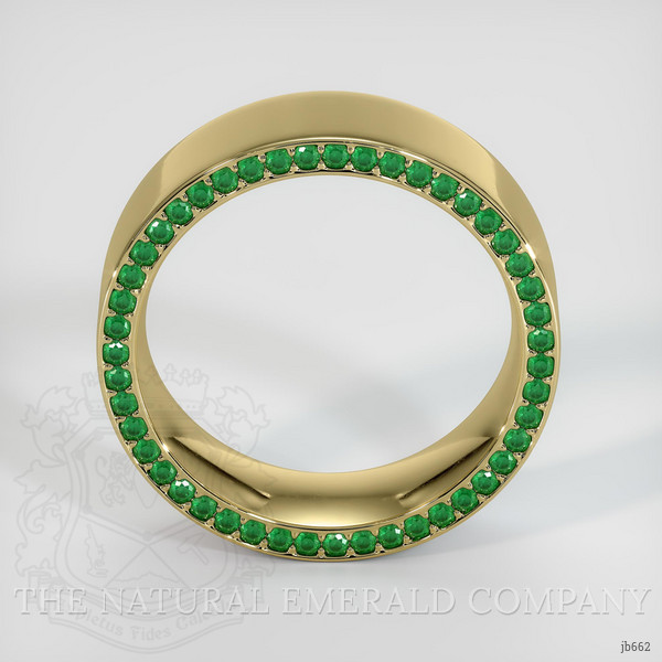 18K Yellow Gold Emerald Men's Wedding Band
