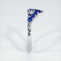 Platinum 950 Blue Sapphire Prong Wedding Band Image