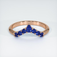 14K Rose Gold Blue Sapphire Prong Wedding Band Video