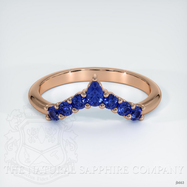 14K Rose Gold Blue Sapphire Prong Wedding Band