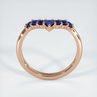 14K Rose Gold Blue Sapphire Prong Wedding Band Image