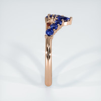 14K Rose Gold Blue Sapphire Prong Wedding Band Image