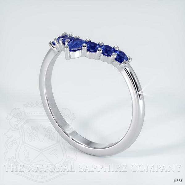18K White Gold Blue Sapphire Prong Wedding Band