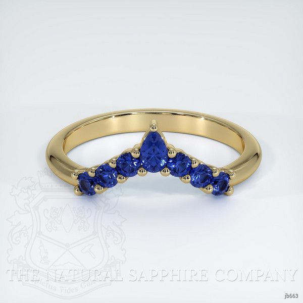 14K Yellow Gold Blue Sapphire Prong Wedding Band