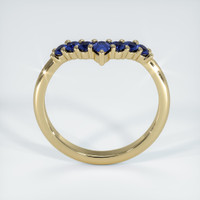 14K Yellow Gold Blue Sapphire Prong Wedding Band Image