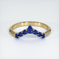 18K Yellow Gold Blue Sapphire Prong Wedding Band Video