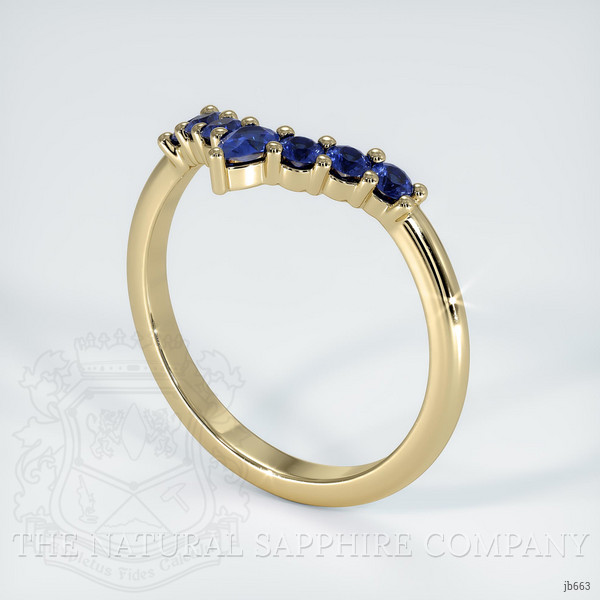 18K Yellow Gold Blue Sapphire Prong Wedding Band