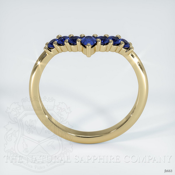 18K Yellow Gold Blue Sapphire Prong Wedding Band