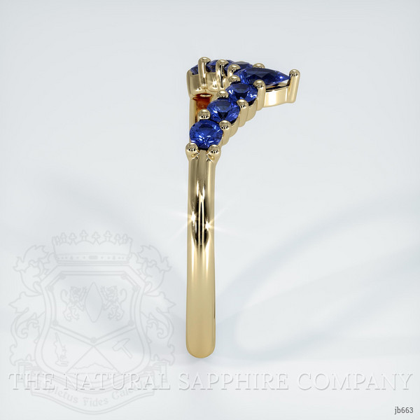 18K Yellow Gold Blue Sapphire Prong Wedding Band