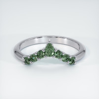 Platinum 950 Green Sapphire Prong Wedding Band Video