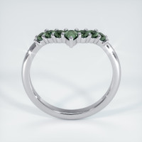 Platinum 950 Green Sapphire Prong Wedding Band Image