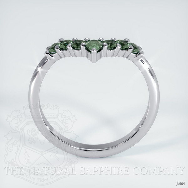 Platinum 950 Green Sapphire Prong Wedding Band