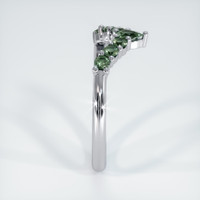 Platinum 950 Green Sapphire Prong Wedding Band Image
