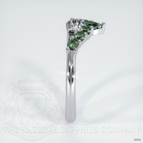 Platinum 950 Green Sapphire Prong Wedding Band