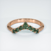 14K Rose Gold Green Sapphire Prong Wedding Band Video