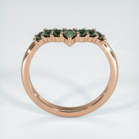 14K Rose Gold Green Sapphire Prong Wedding Band Image