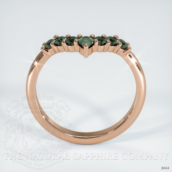 14K Rose Gold Green Sapphire Prong Wedding Band