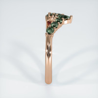 14K Rose Gold Green Sapphire Prong Wedding Band Image