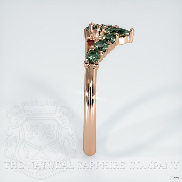 14K Rose Gold Green Sapphire Prong Wedding Band