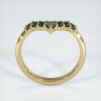 18K Yellow Gold Green Sapphire Prong Wedding Band Image