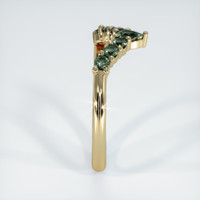 18K Yellow Gold Green Sapphire Prong Wedding Band Image