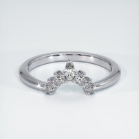 14K White Gold Diamond and Diamond and Diamond Prong Wedding Band Video