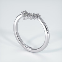 14K White Gold Diamond Prong Wedding Band Image