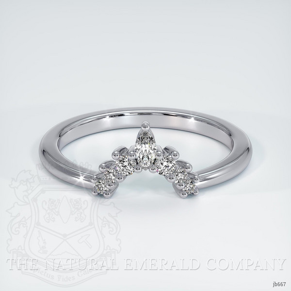 18K White Gold Diamond and Diamond and Diamond Prong Wedding Band