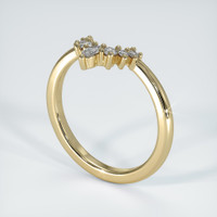 14K Yellow Gold Diamond and Diamond and Diamond Prong Wedding Band Image