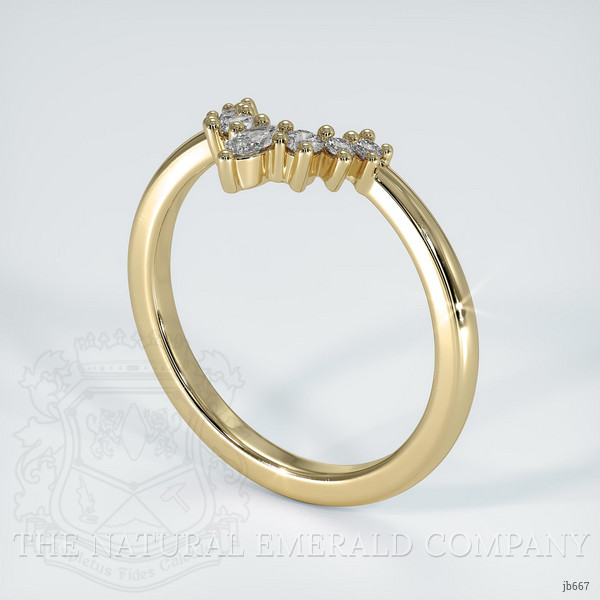 18K Yellow Gold Diamond and Diamond and Diamond Prong Wedding Band