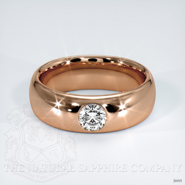 14K Rose Gold Diamond Bezel Wedding Band
