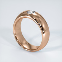 14K Rose Gold Diamond Bezel Wedding Band Image