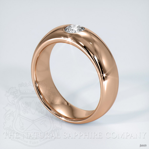 14K Rose Gold Diamond Bezel Wedding Band