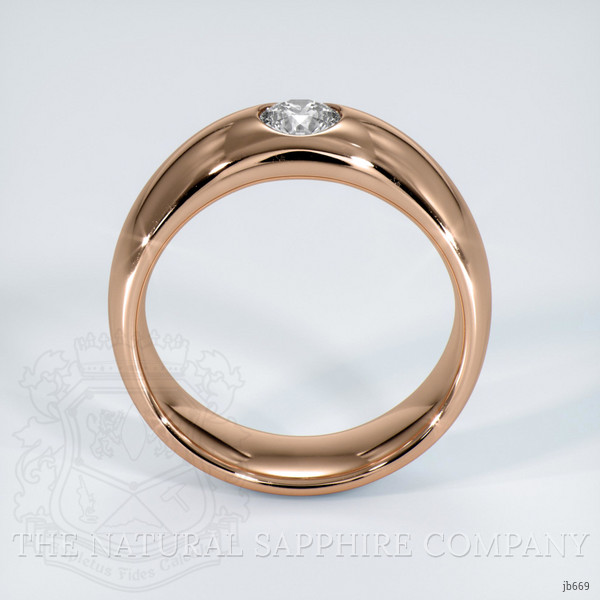 14K Rose Gold Diamond Bezel Wedding Band