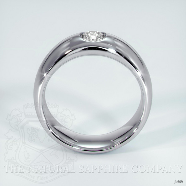14K White Gold Diamond Bezel Wedding Band