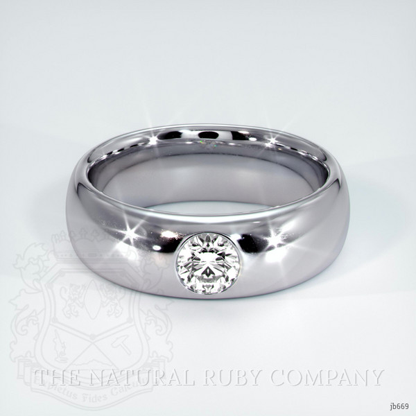 18K White Gold Diamond Bezel Wedding Band
