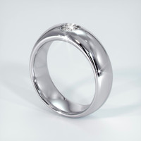 18K White Gold Diamond Bezel Wedding Band Image