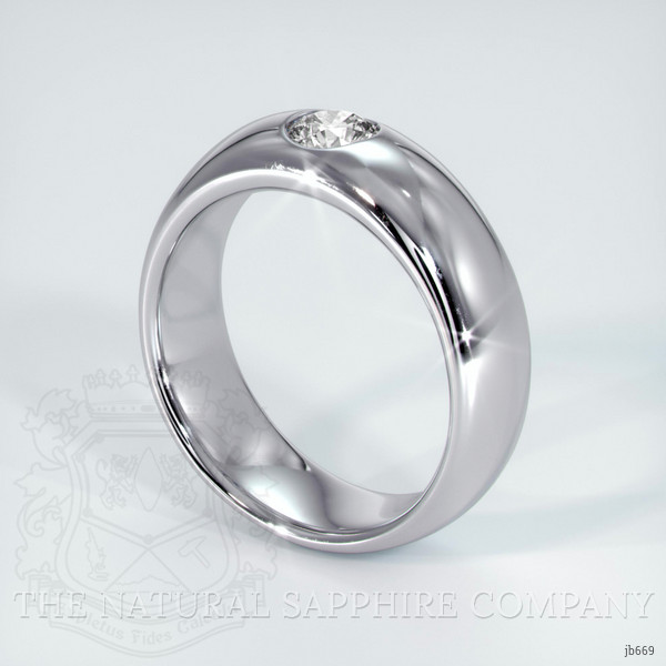 18K White Gold Diamond Bezel Wedding Band