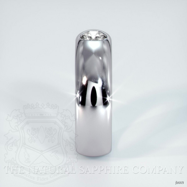 18K White Gold Diamond Bezel Wedding Band